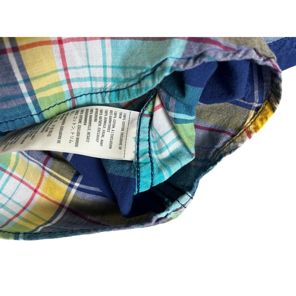 Hollister Blue Teal Yellow Plaid‎ Button Down Cotton  Shirt  M - Picture 6 of 7